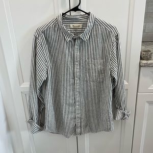 Madewell linen stripped button up